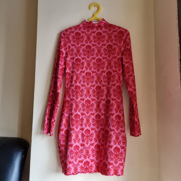 SHEIN Floral Print High Neck Bodycon Dress - Picture 8 of 12